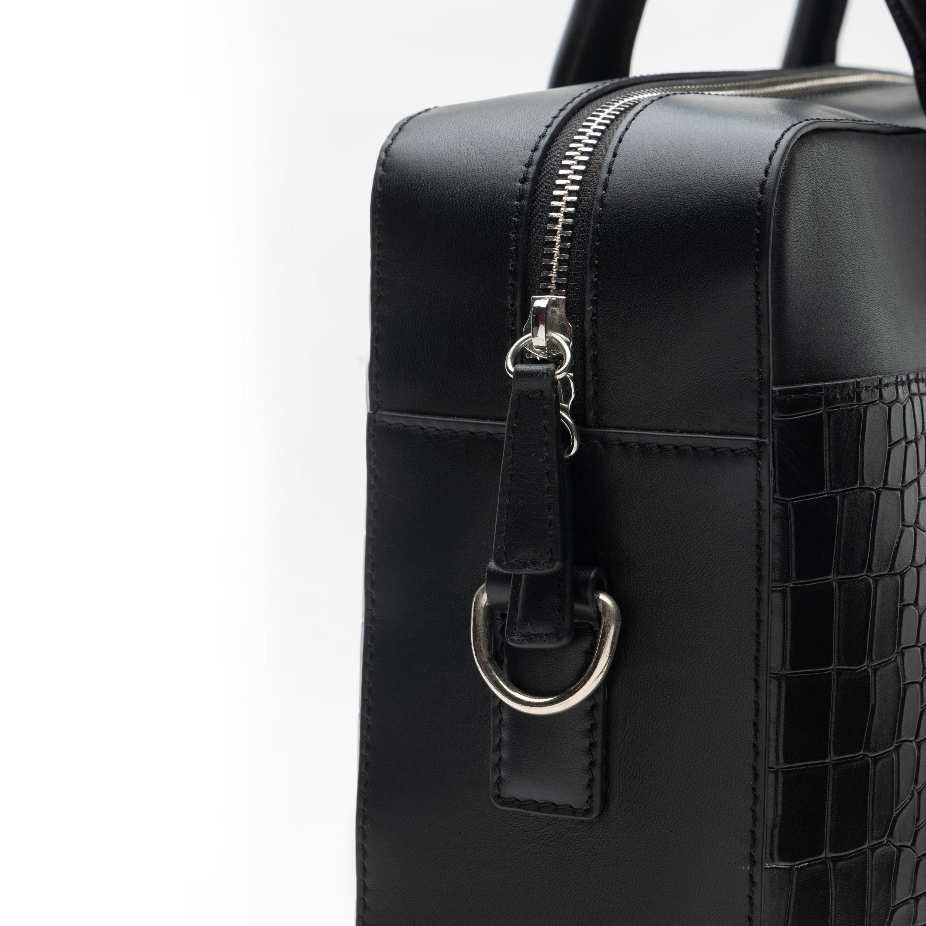 La Cressida Black Croco Men Laptop Bag