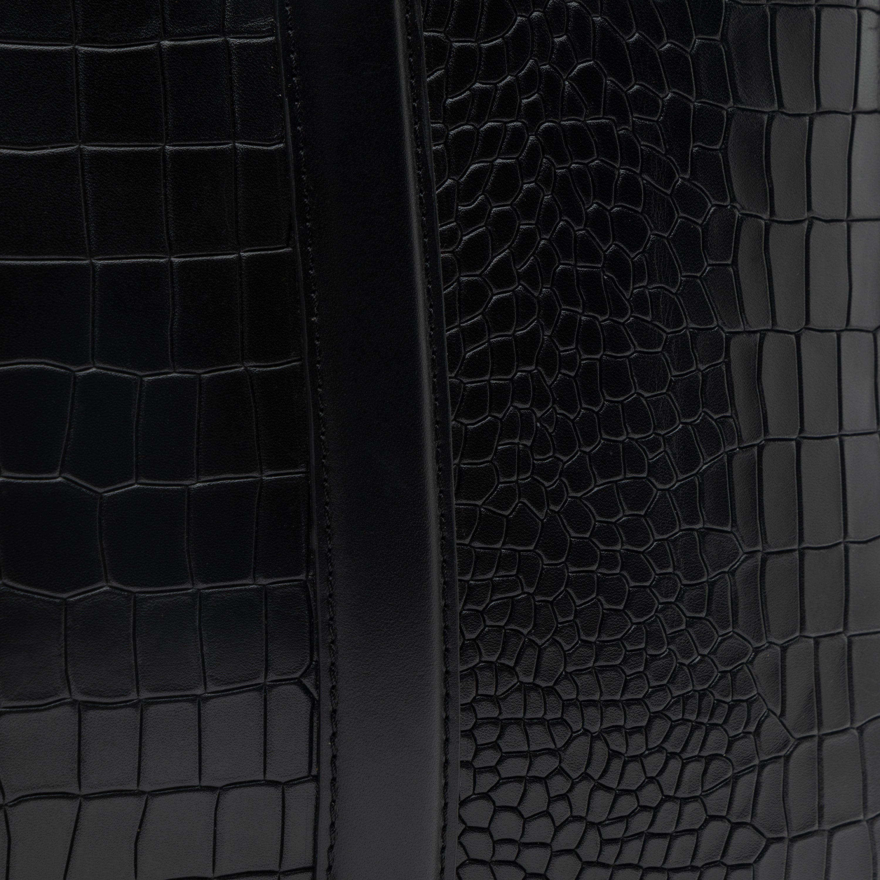 La Cressida Black Croco Men Laptop Bag