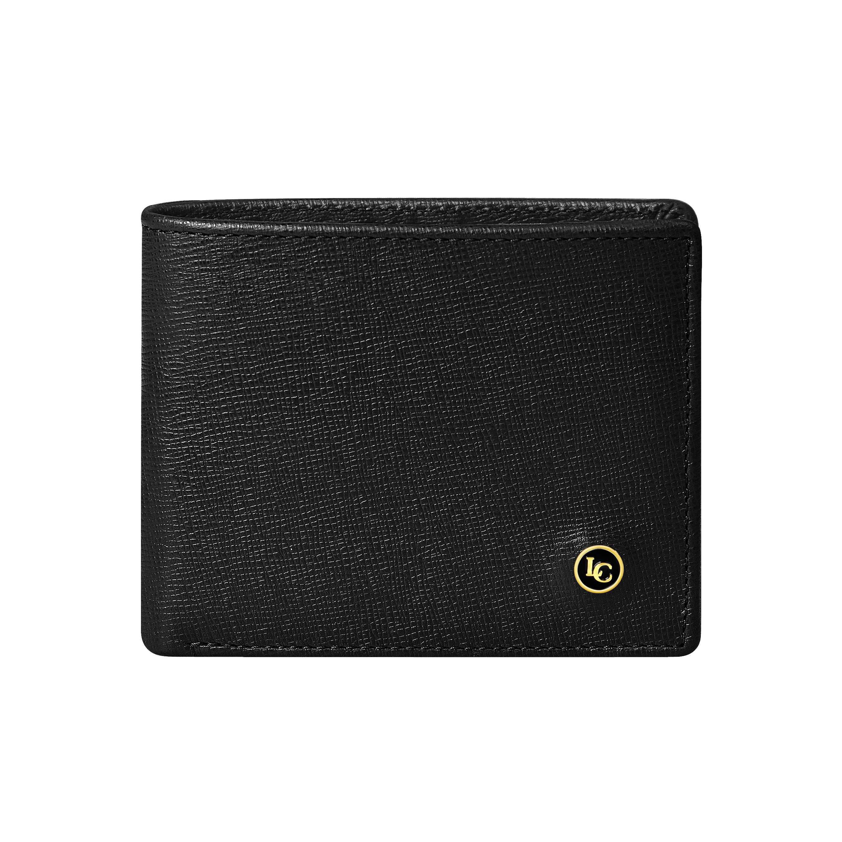 La Cressida Men's Saffiano Black Leather Wallet