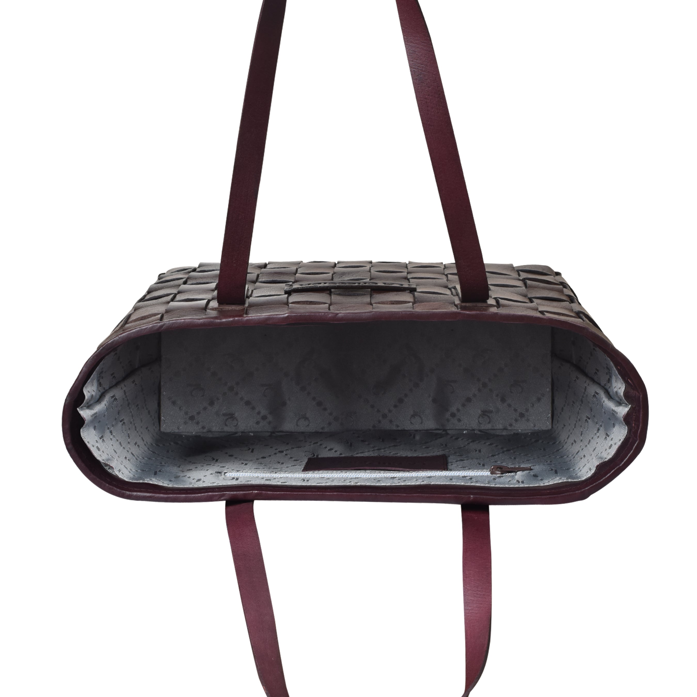 La Cressida Handwoven Brown Leather Tote Bag for Women