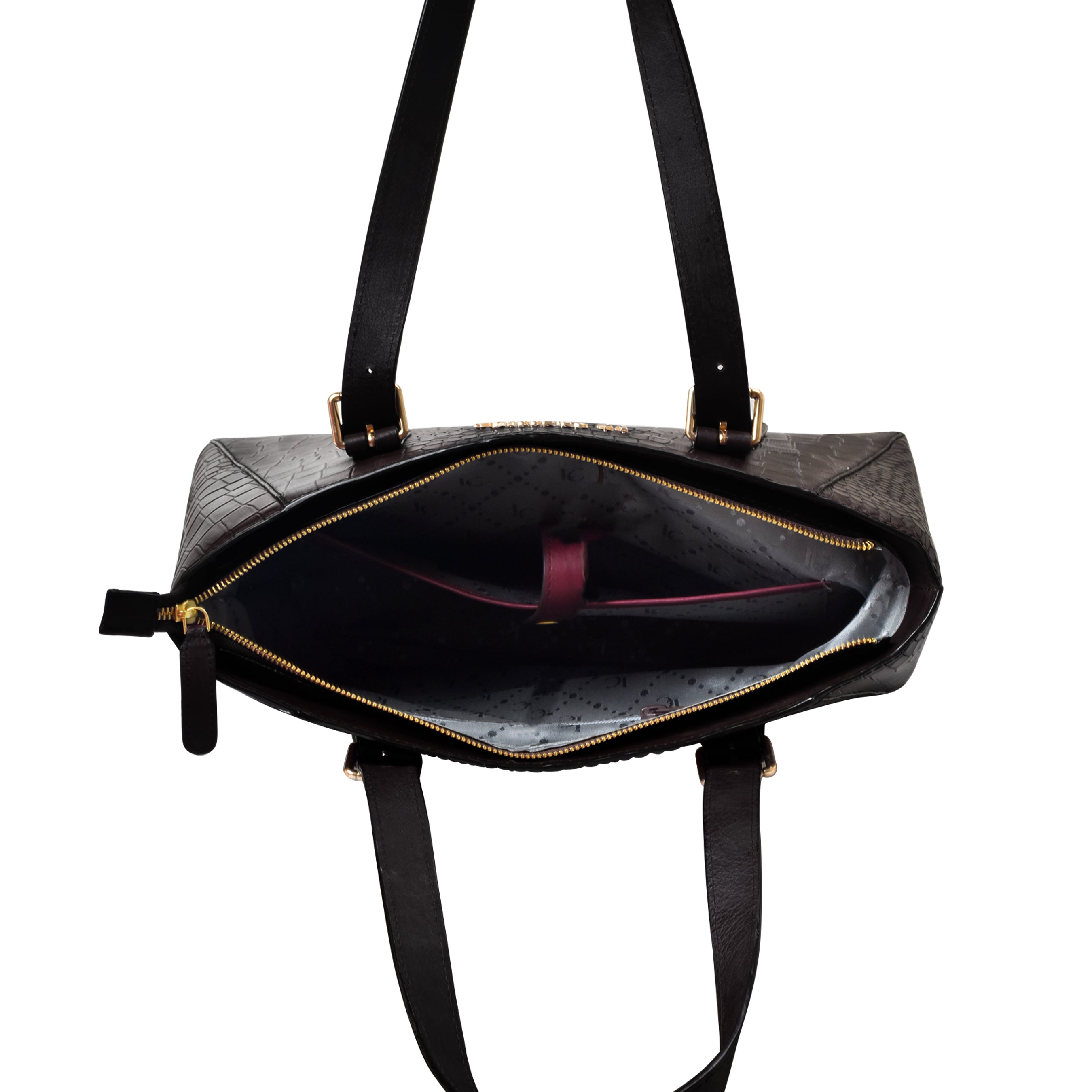 La Cressida Luxurious Croc-Embossed Leather Tote Bag