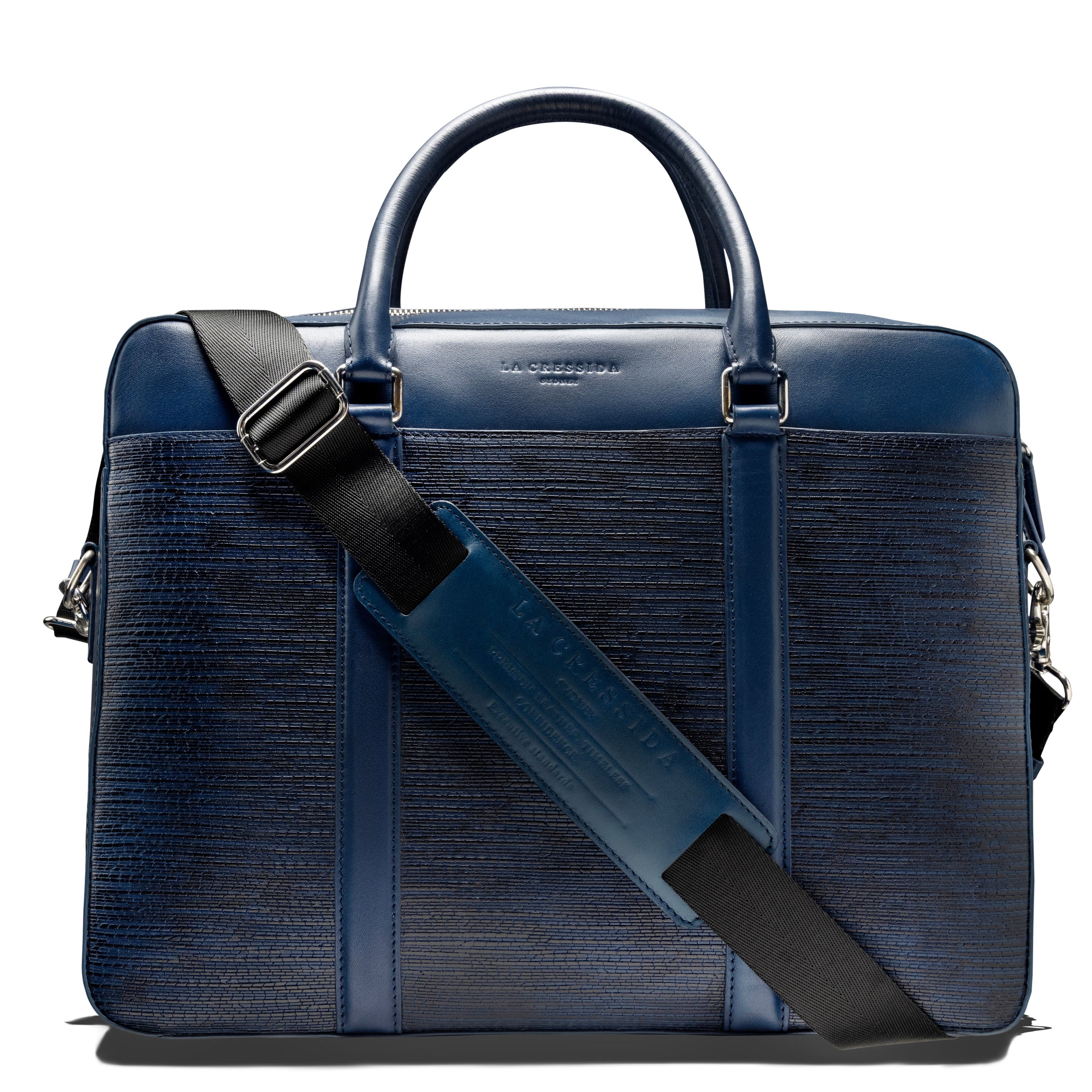 La Cressida Blue Saffiano Men Laptop Bag