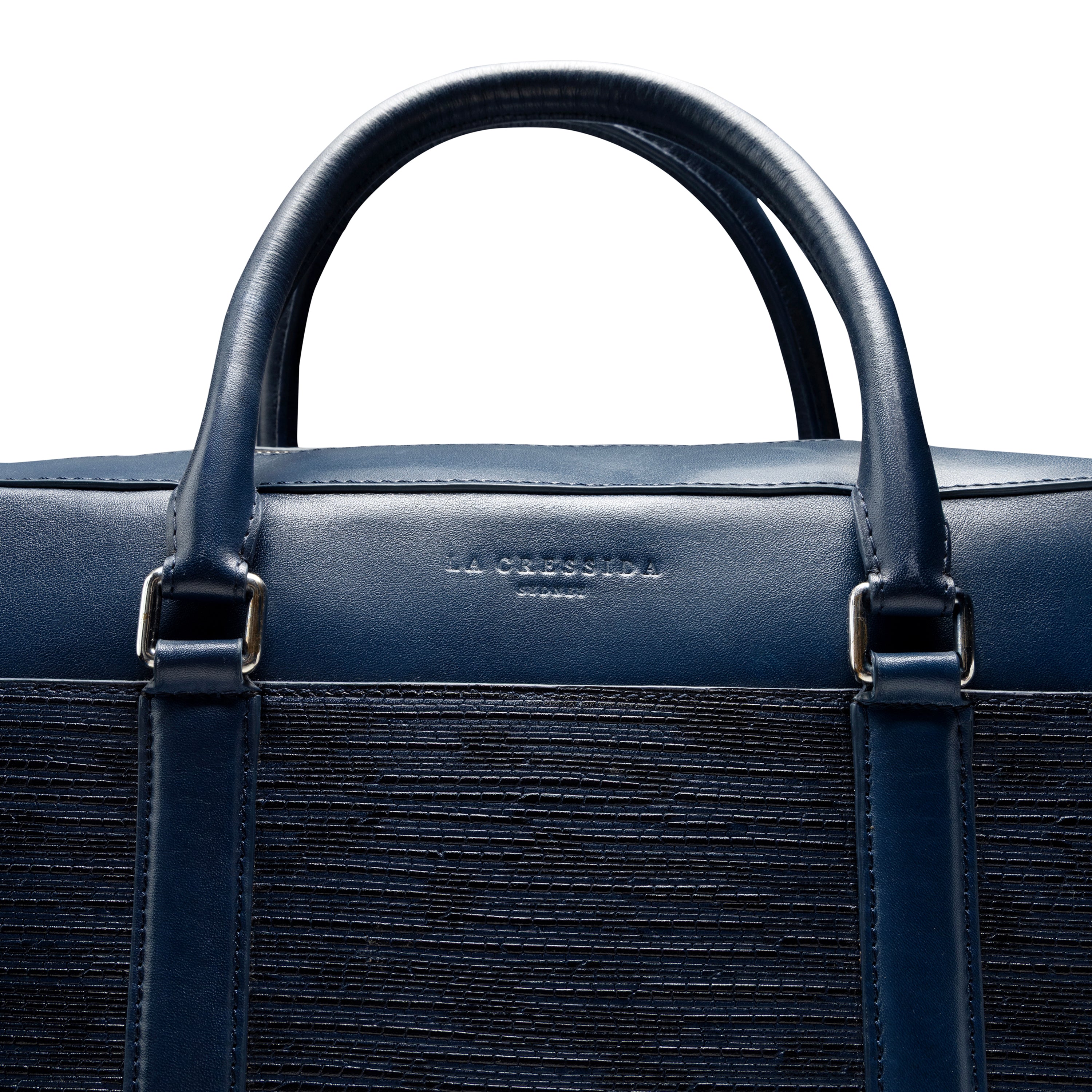 La Cressida Blue Saffiano Men Laptop Bag