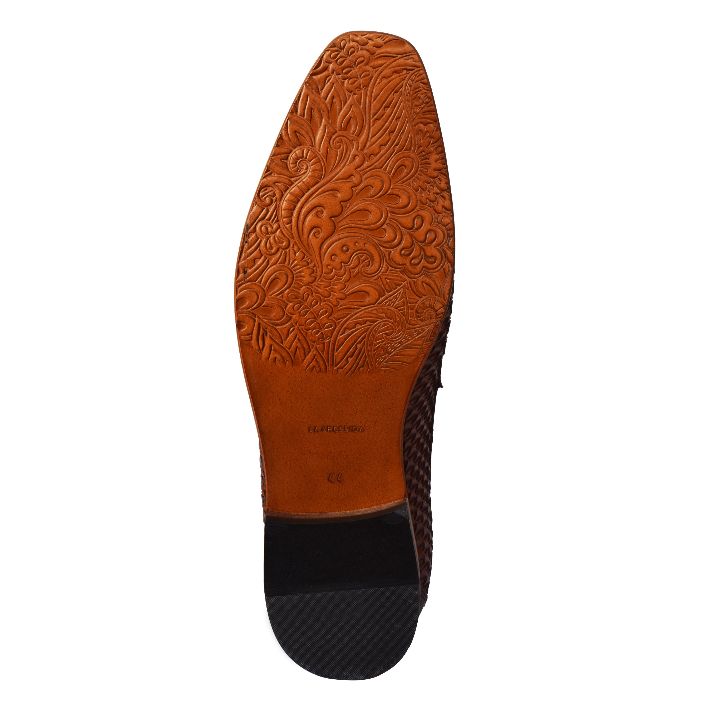 La Cressida Men's Brown Handwoven Diamond Cut Tassel Loafer