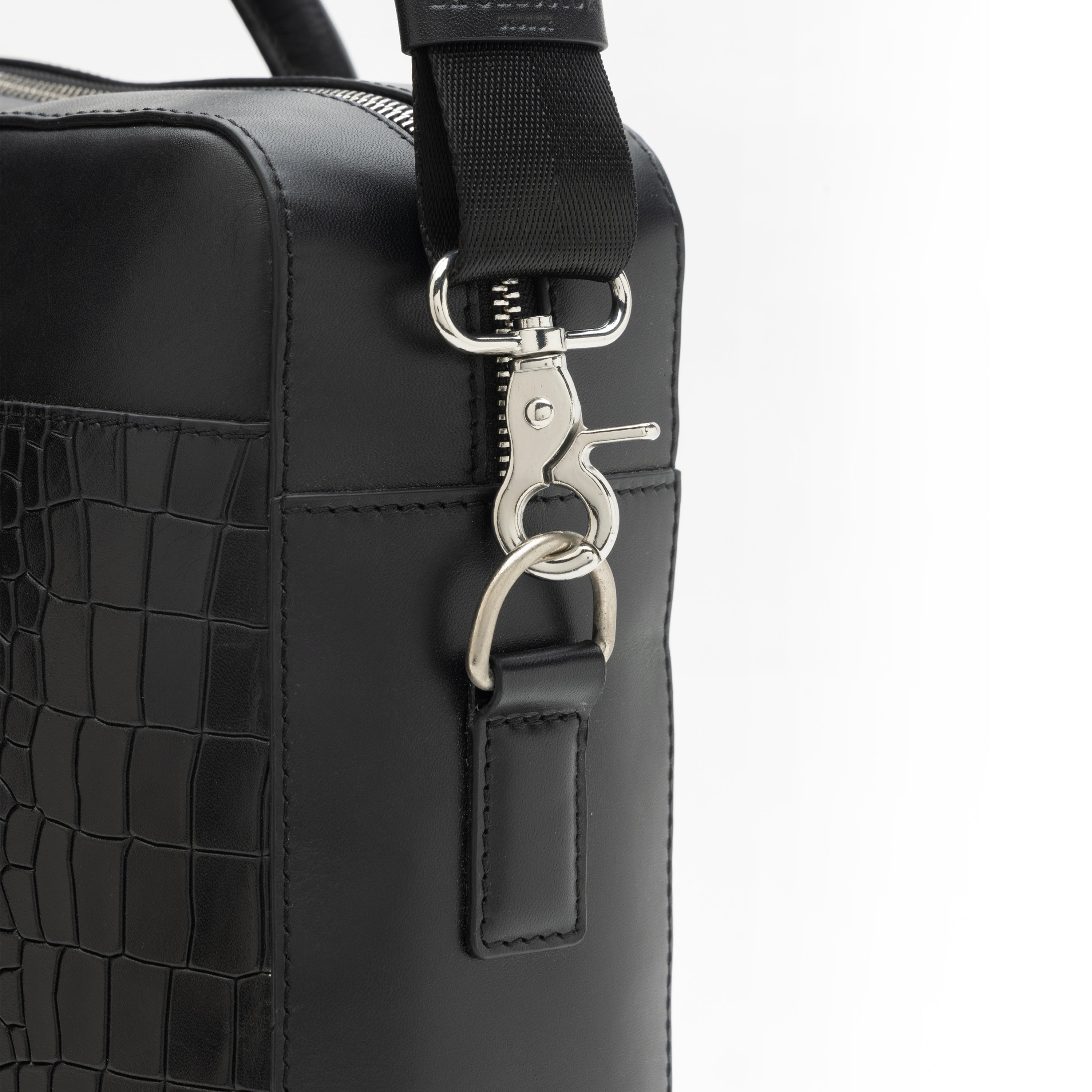 La Cressida Black Croco Men Laptop Bag