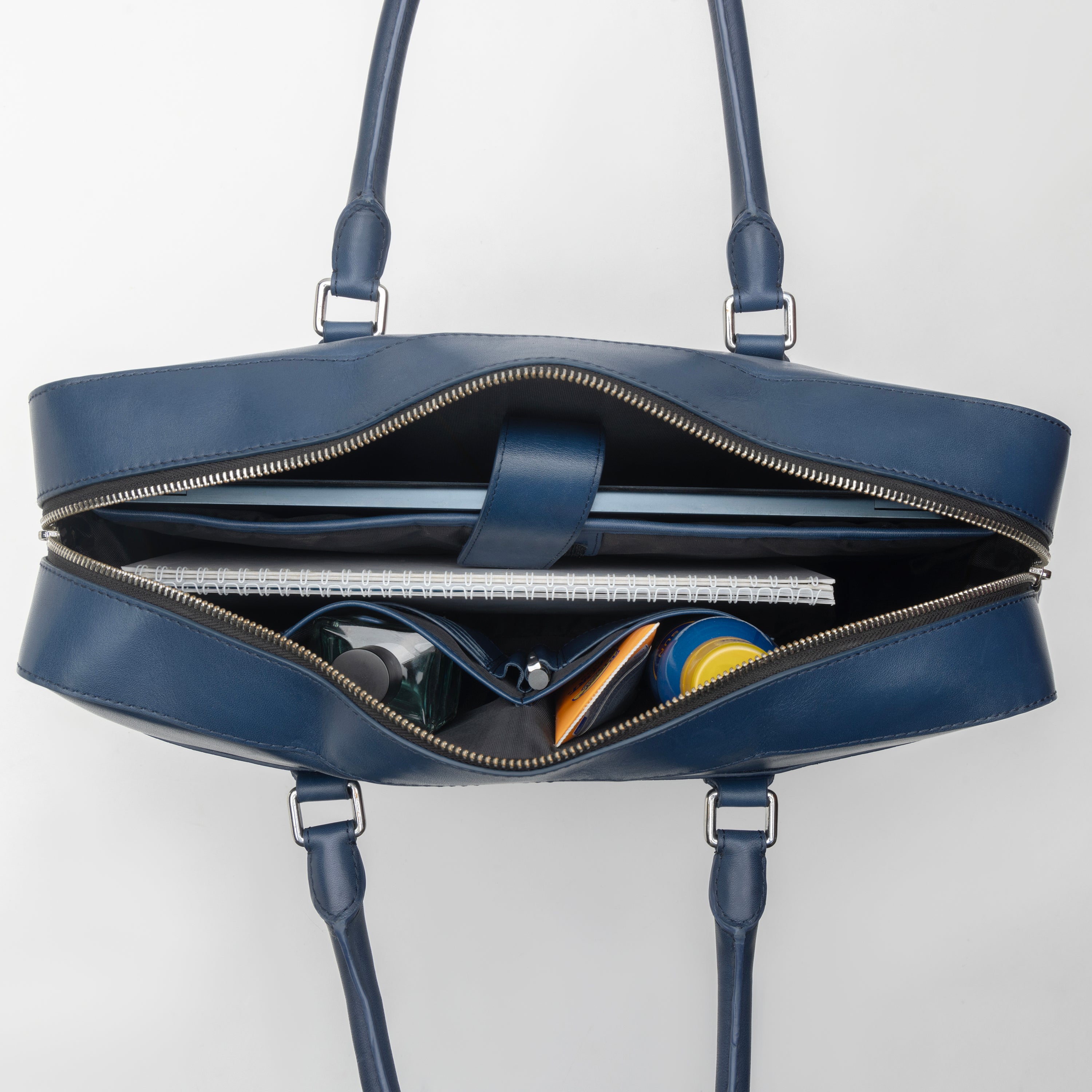 Blue Saffiano Men Laptop Bag | La Cressida