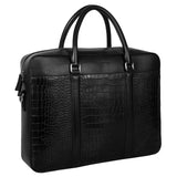 La Cressida Black Croco Men Laptop Bag