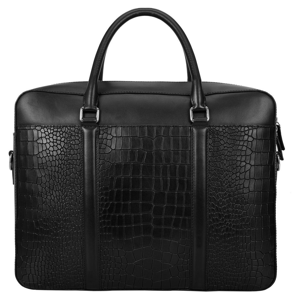La Cressida Black Croco Men Laptop Bag