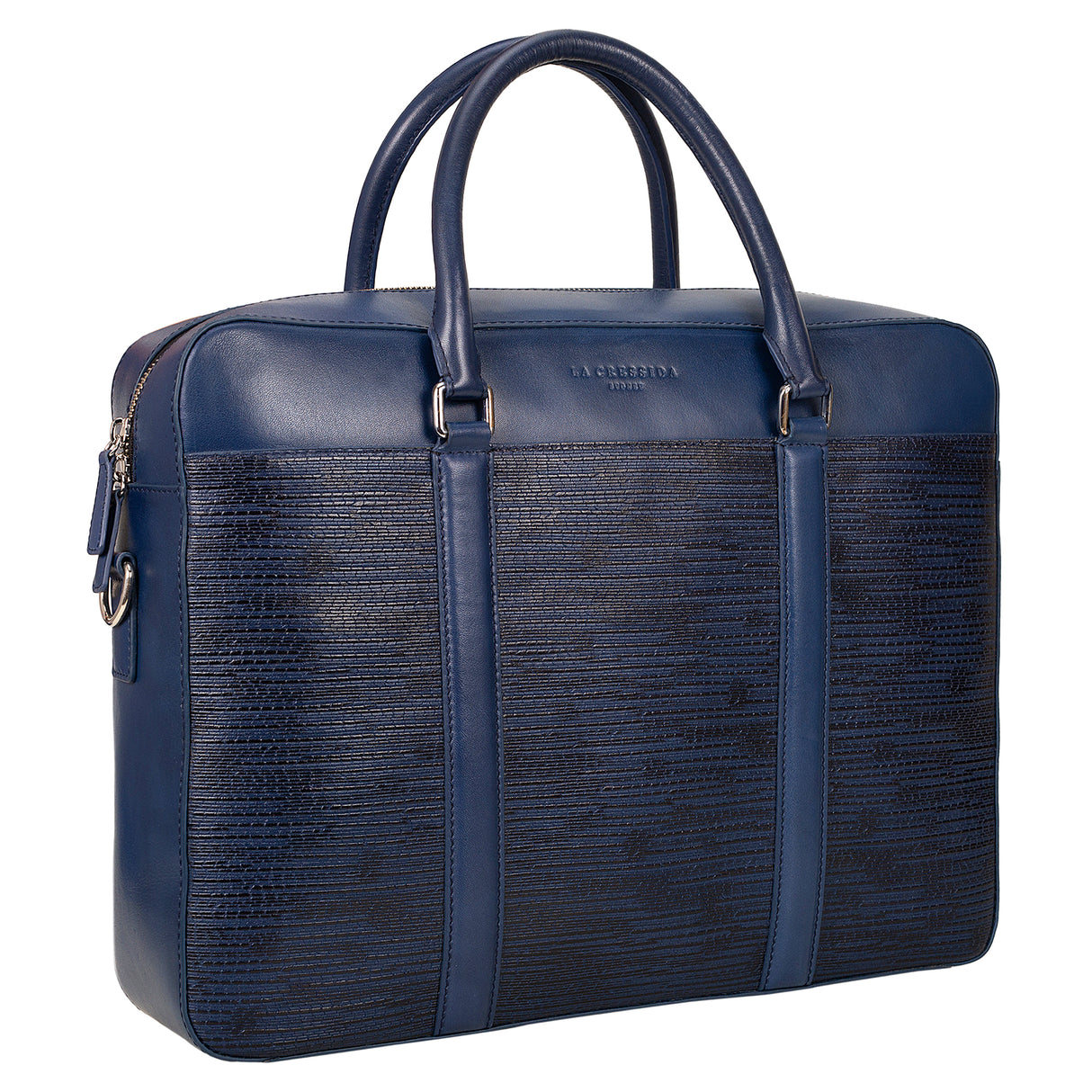 La Cressida Blue Saffiano Men Laptop Bag