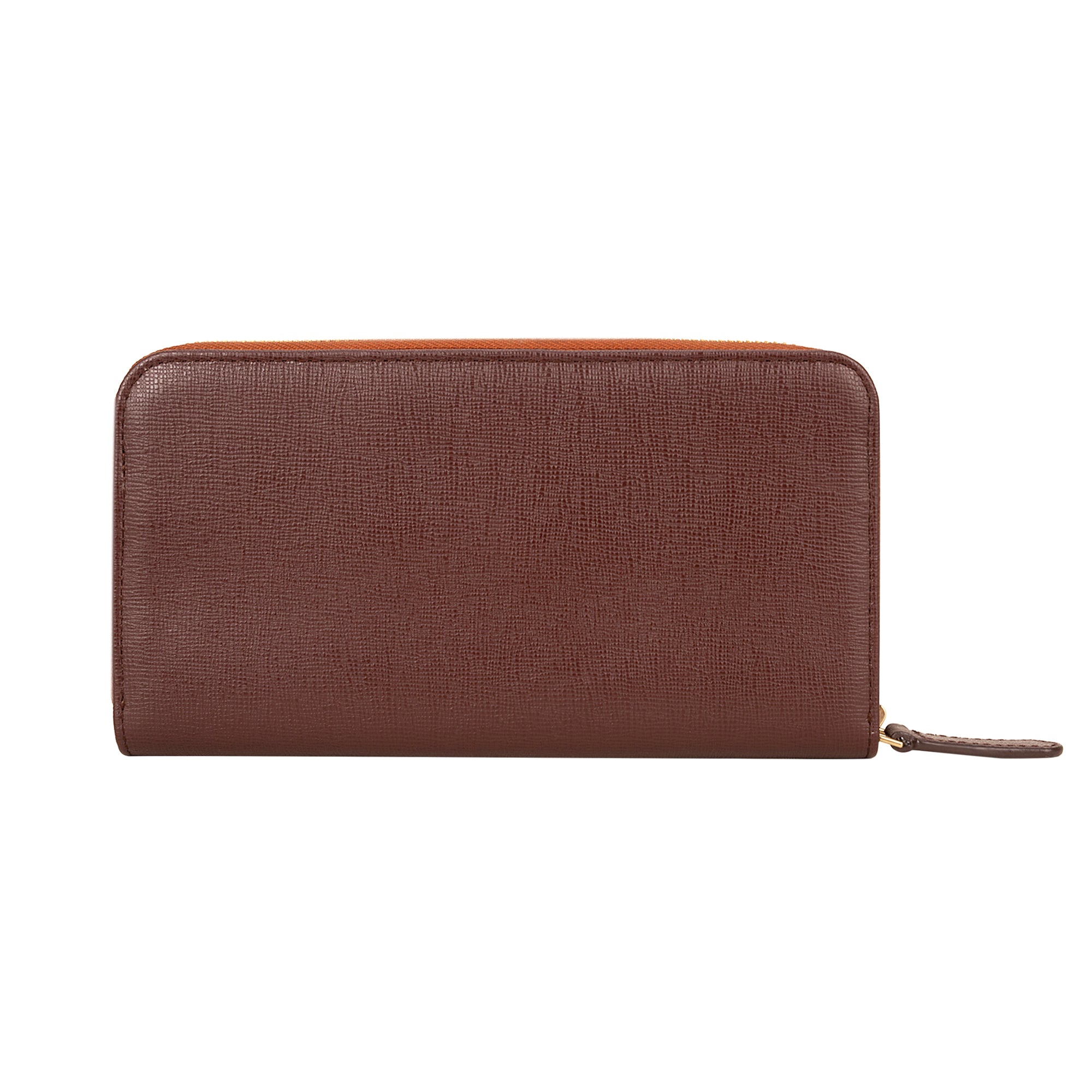 La Cressida Brown Croco & Beige Saffiano Designer Leather Clutch