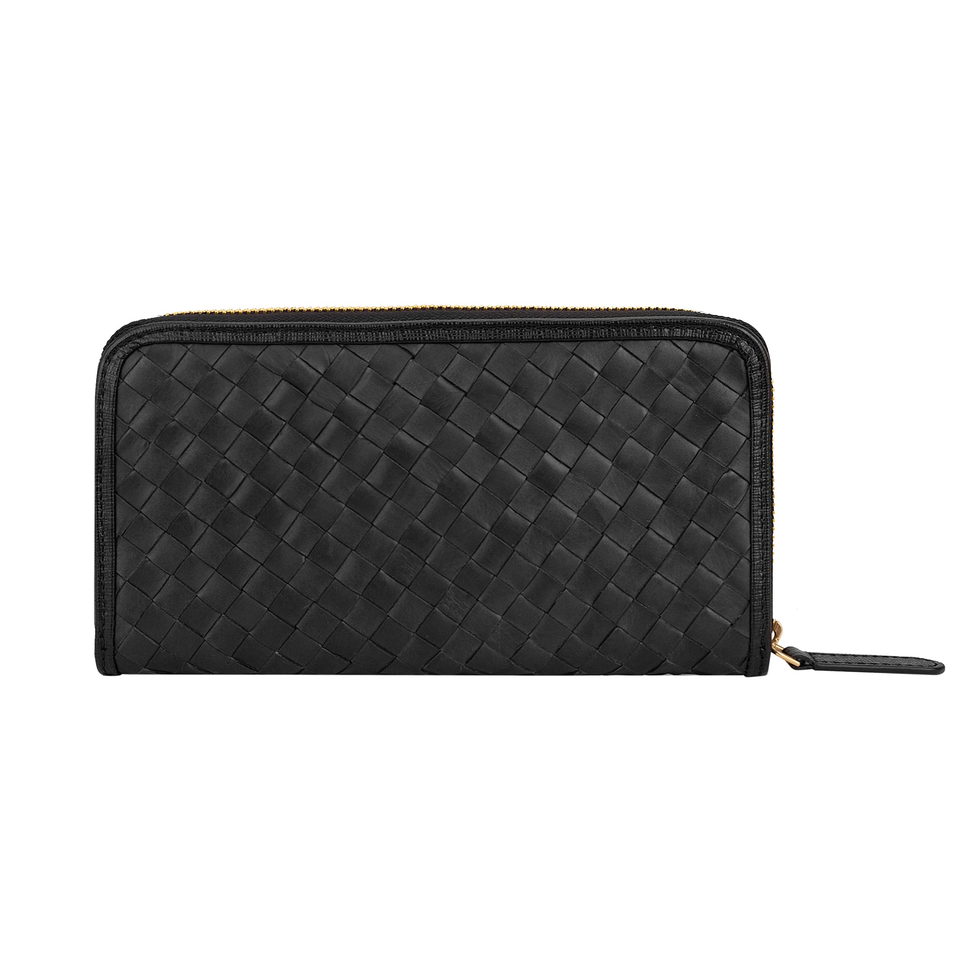 La Cressida Black Women Genuine Leather Weaved Clutch