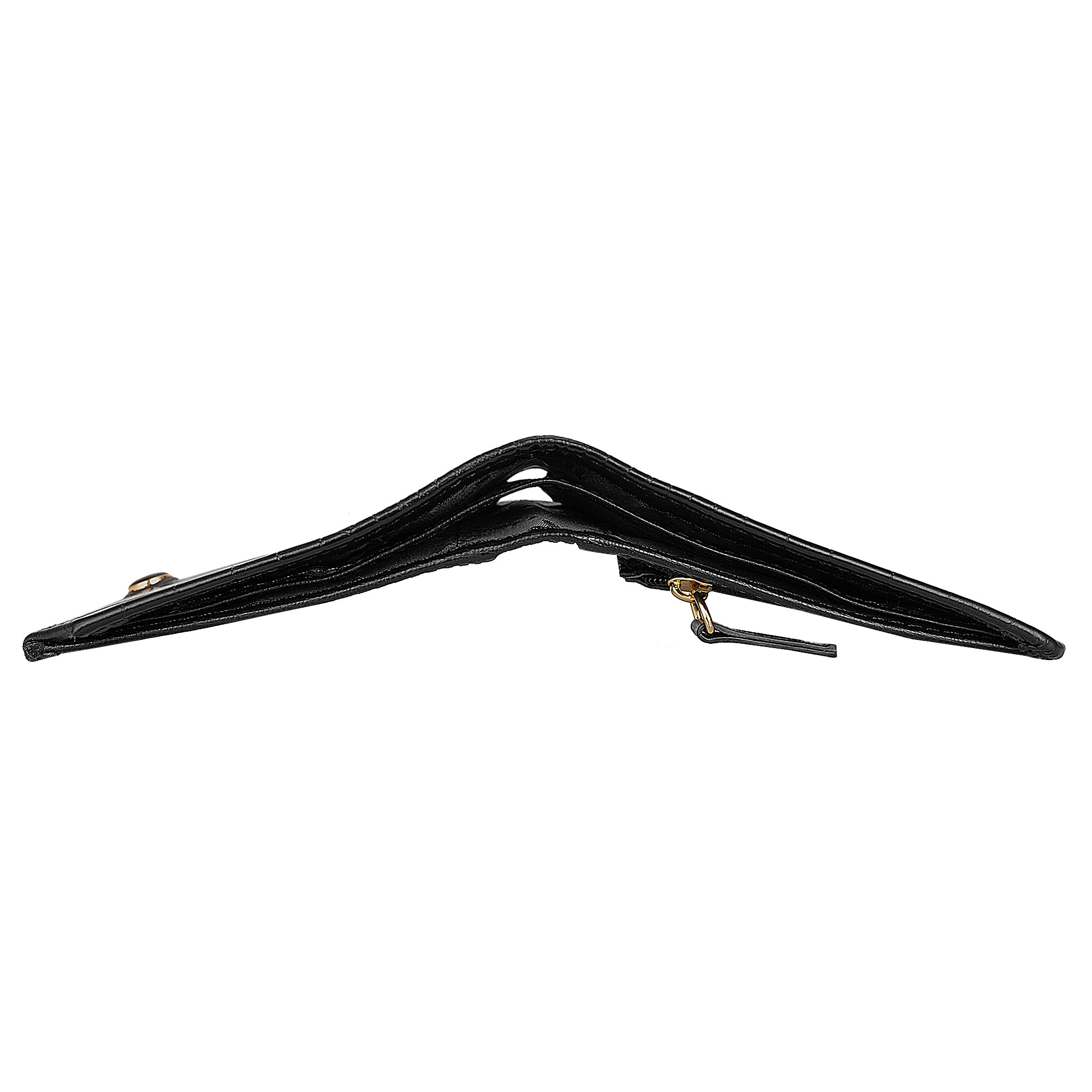 La Cressida Men's Charcoal Black Croco-Embossed Wallet