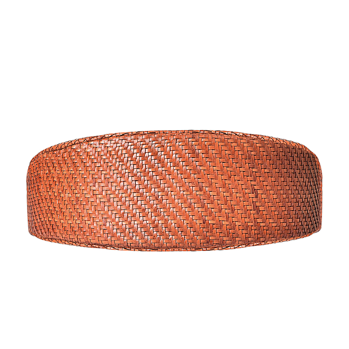 La Cressida Handwoven Brown Leather Half-Moon Shoulder Bag