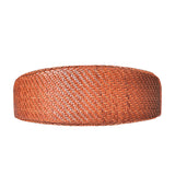 La Cressida Handwoven Brown Leather Half-Moon Shoulder Bag