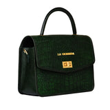 La Cressida Emerald Green Croc-Embossed Mini Bag