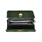 La Cressida Emerald Green Croc-Embossed Mini Bag