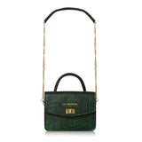 La Cressida Emerald Green Croc-Embossed Mini Bag