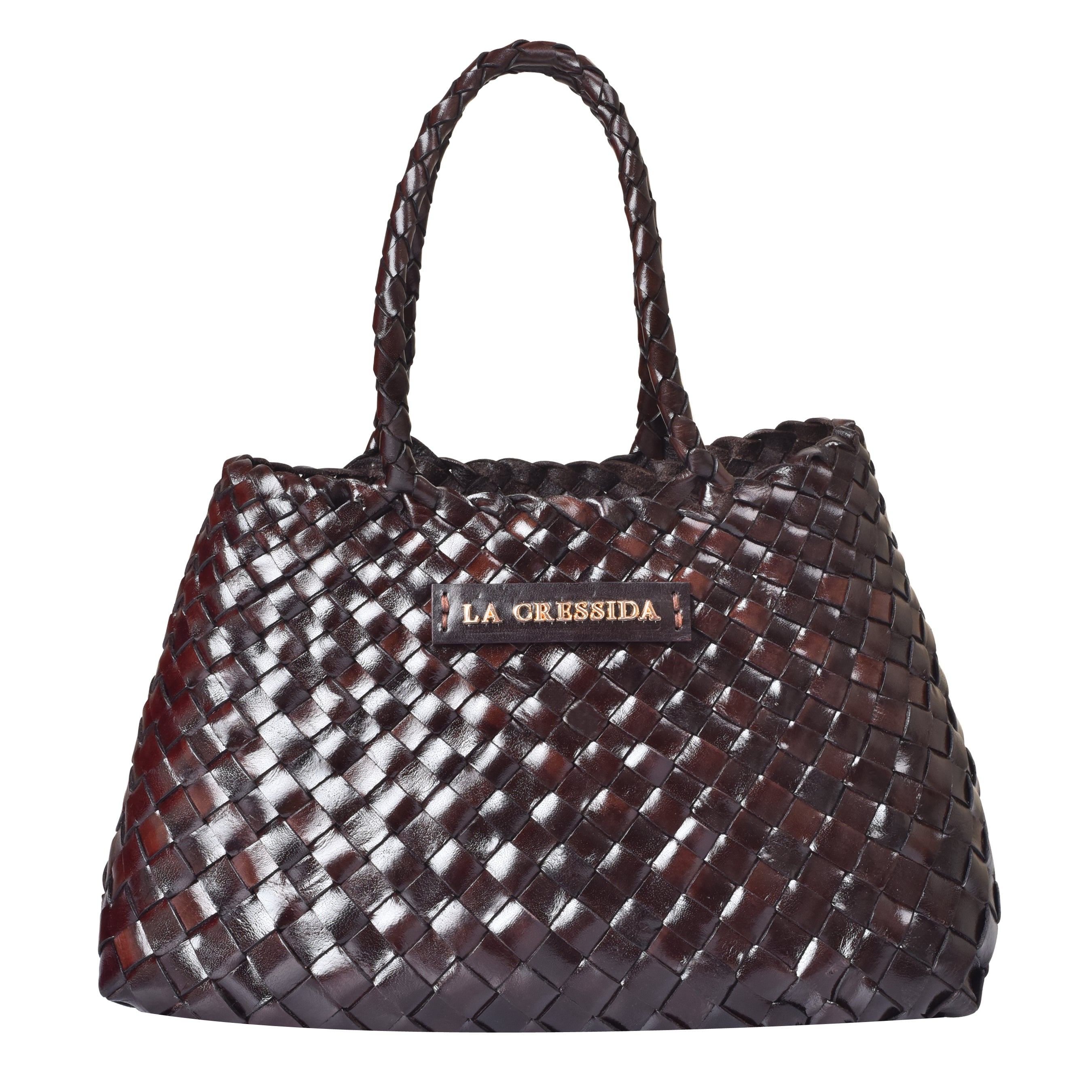 La Cressida Effortlessly Chic Brown hand Woven Summer leather Tote Bag