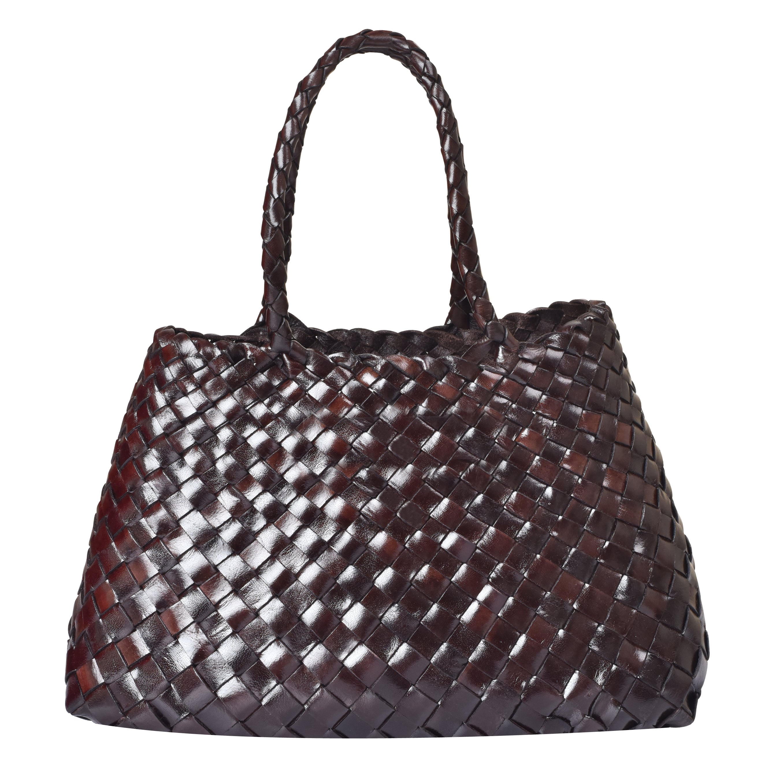 La Cressida Effortlessly Chic Brown hand Woven Summer leather Tote Bag