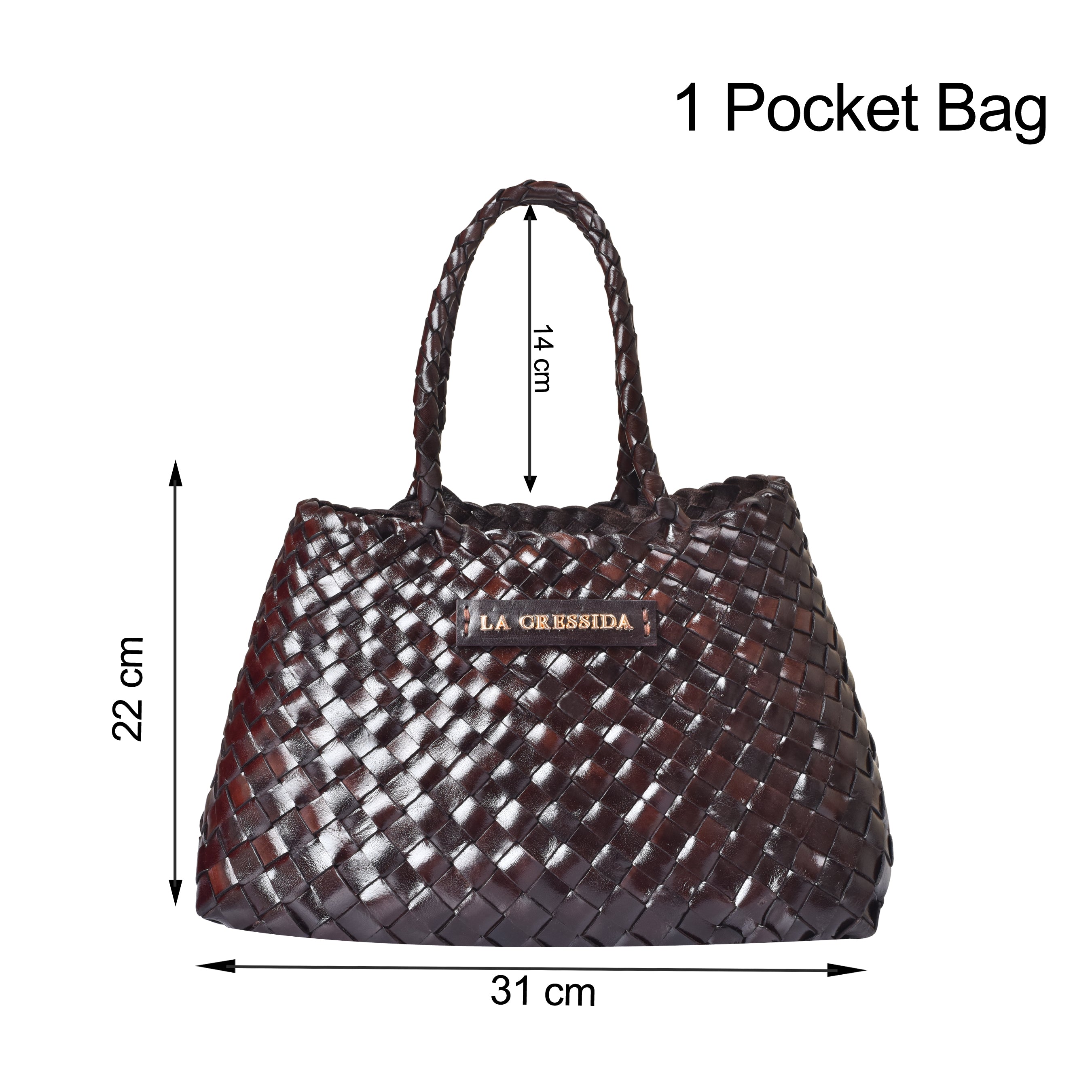 La Cressida Effortlessly Chic Brown hand Woven Summer leather Tote Bag