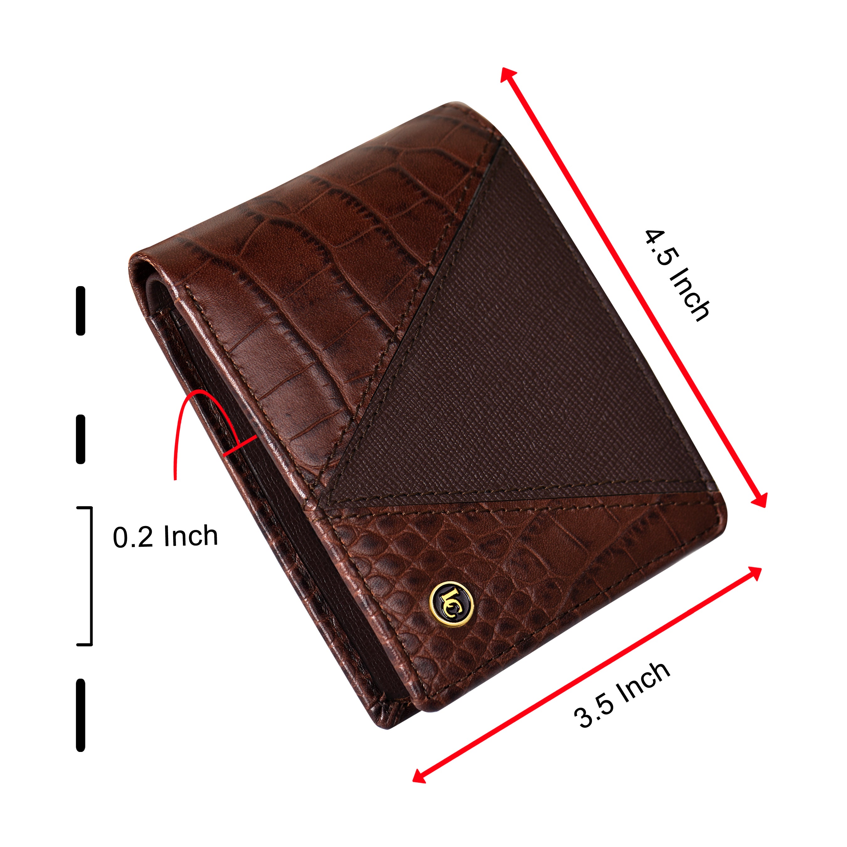 La Cressida Men's Brown Mixed-Texture Leather Wallet
