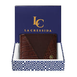 La Cressida Men's Brown Mixed-Texture Leather Wallet