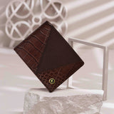 La Cressida Men's Brown Mixed-Texture Leather Wallet