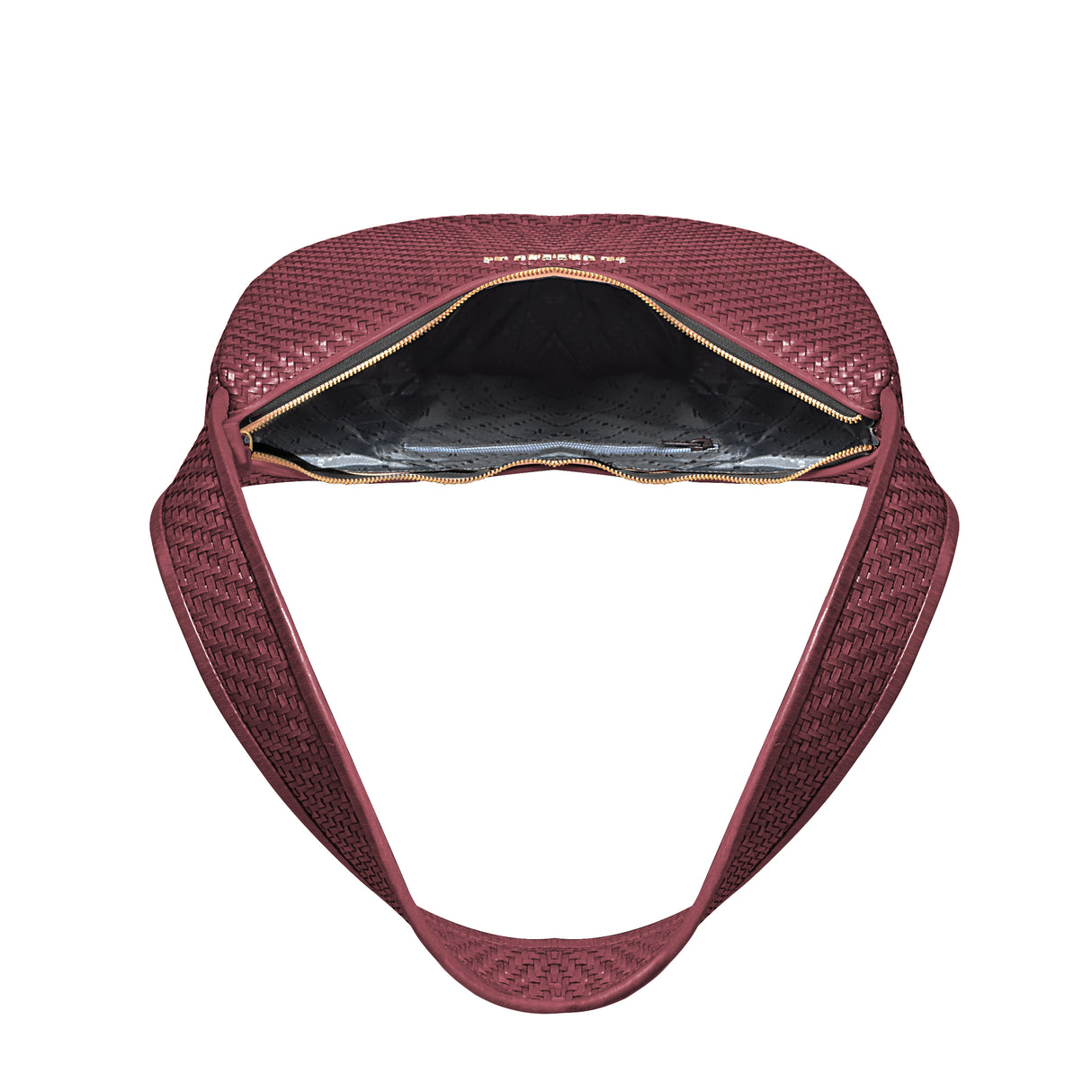 La Cressida Handwoven Cherry Leather Half-Moon Shoulder Bag