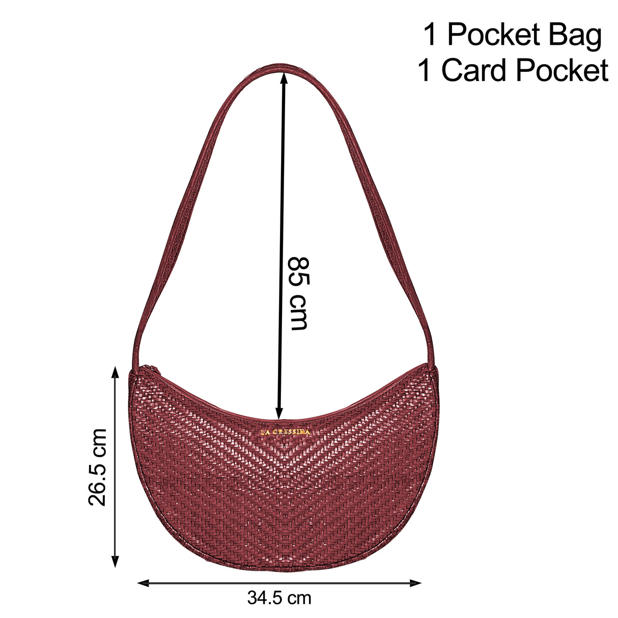 La Cressida Handwoven Cherry Leather Half-Moon Shoulder Bag
