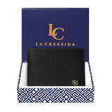 La Cressida Men's Saffiano Black Leather Wallet