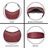 La Cressida Handwoven Cherry Leather Half-Moon Shoulder Bag