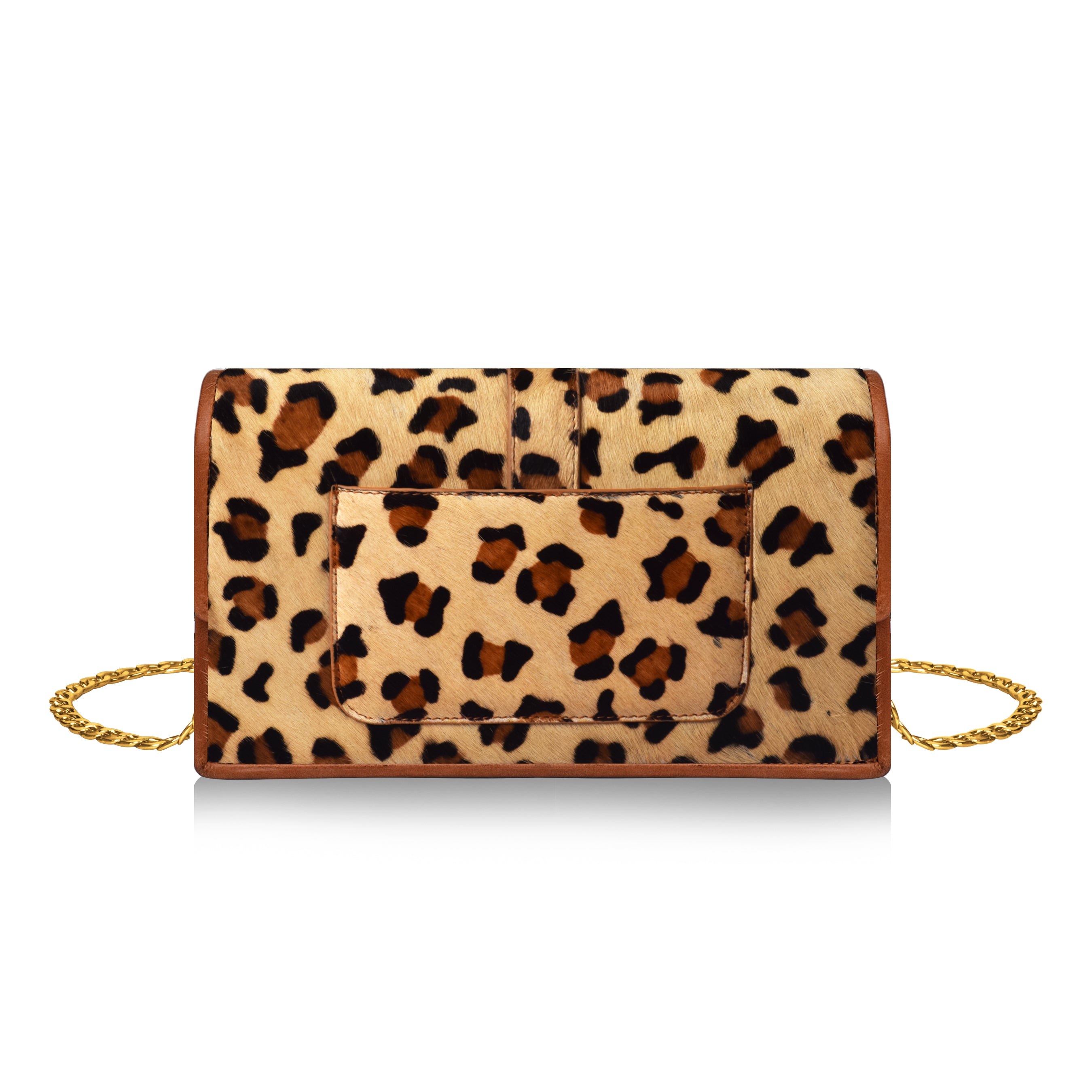 La Cressida Leopard Print Fur & Leather Crossbody Bag