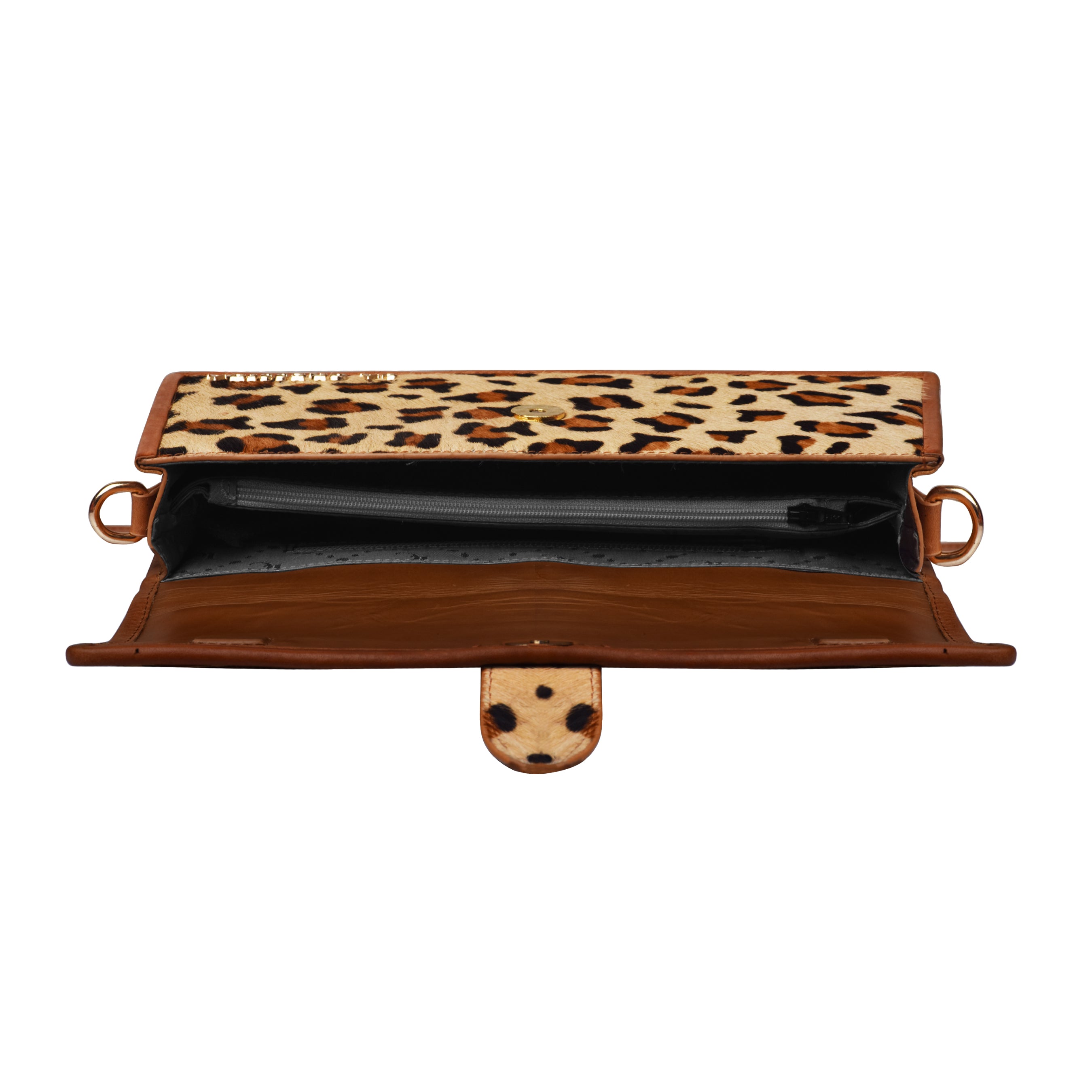 La Cressida Leopard Print Fur & Leather Crossbody Bag
