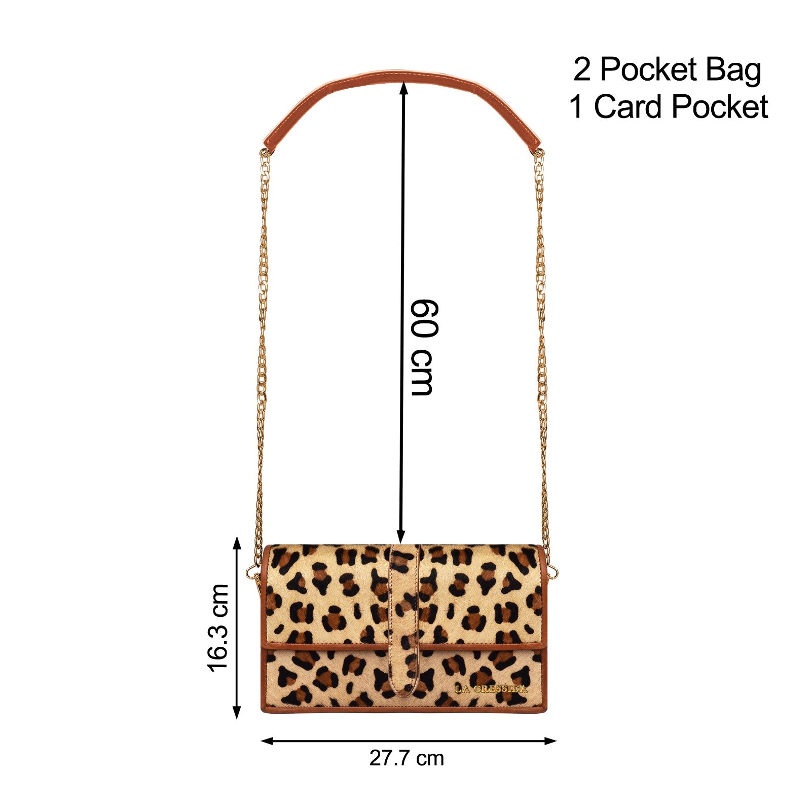 La Cressida Leopard Print Fur & Leather Crossbody Bag