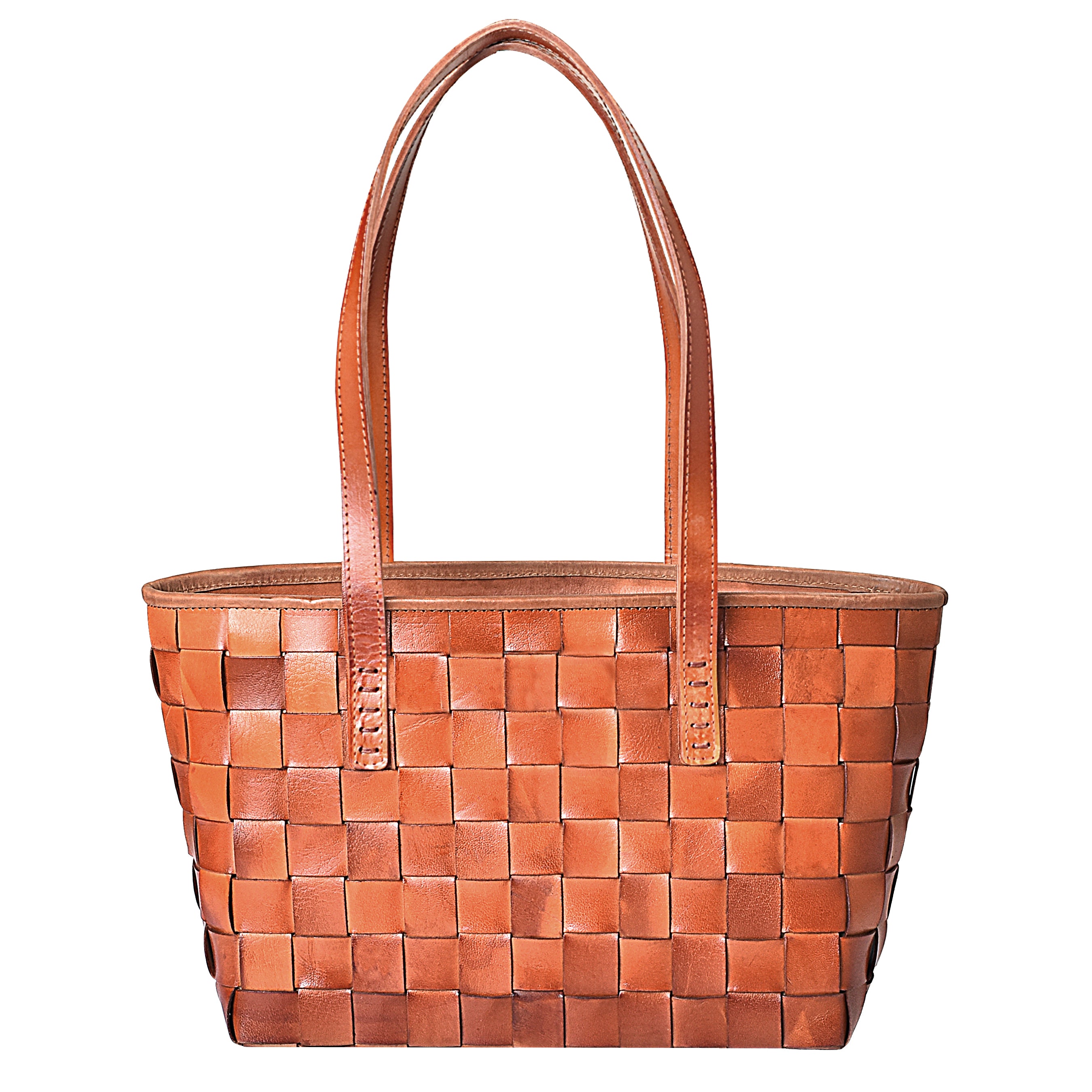 La Cressida Handwoven Tan Leather Tote Bag for Women