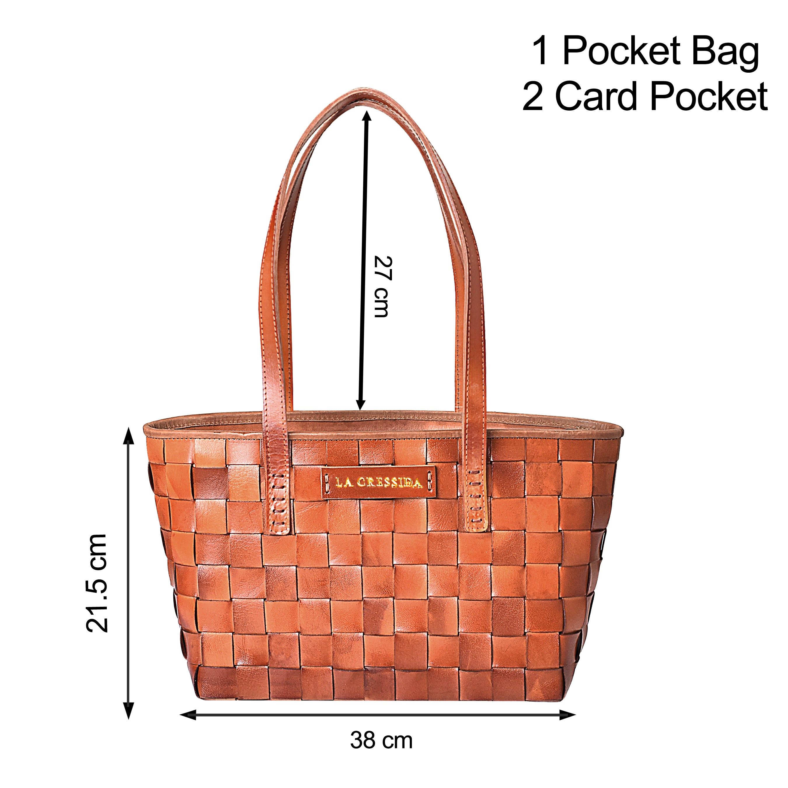 La Cressida Handwoven Tan Leather Tote Bag for Women