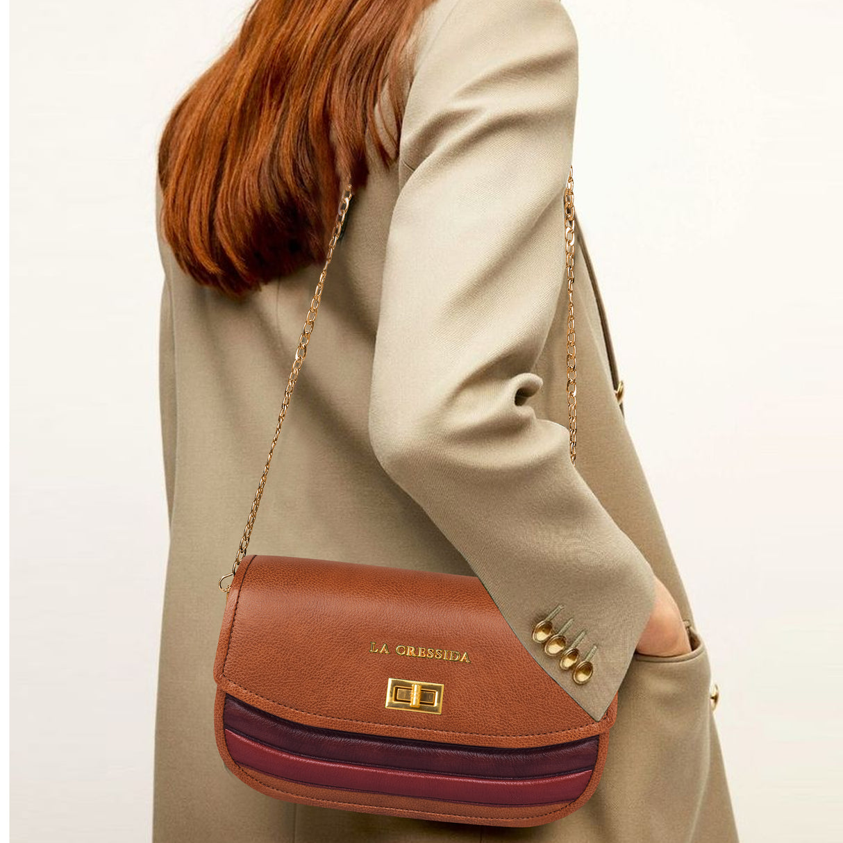 La Cressida Two-Tone Leather Crossbody Bag