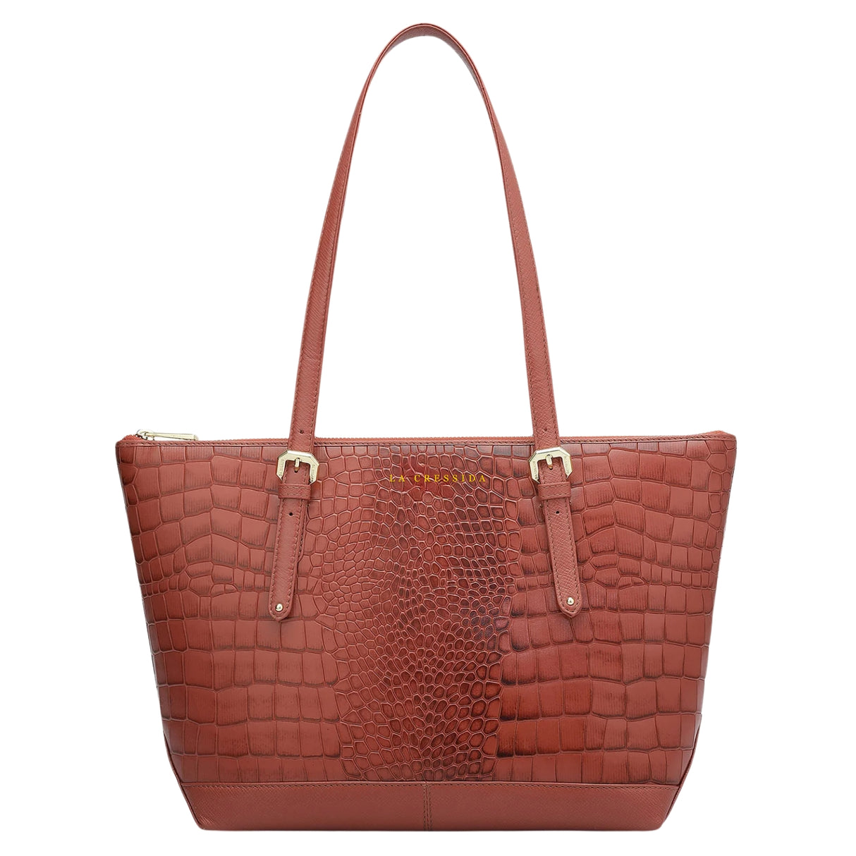 Large Croco  leather - Brown