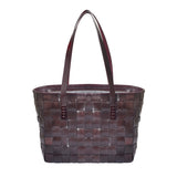 La Cressida Handwoven Brown Leather Tote Bag for Women
