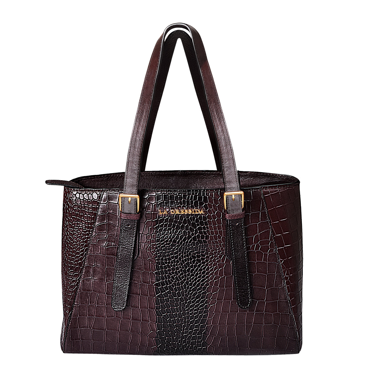 La Cressida Luxurious Croc-Embossed Leather Tote Bag