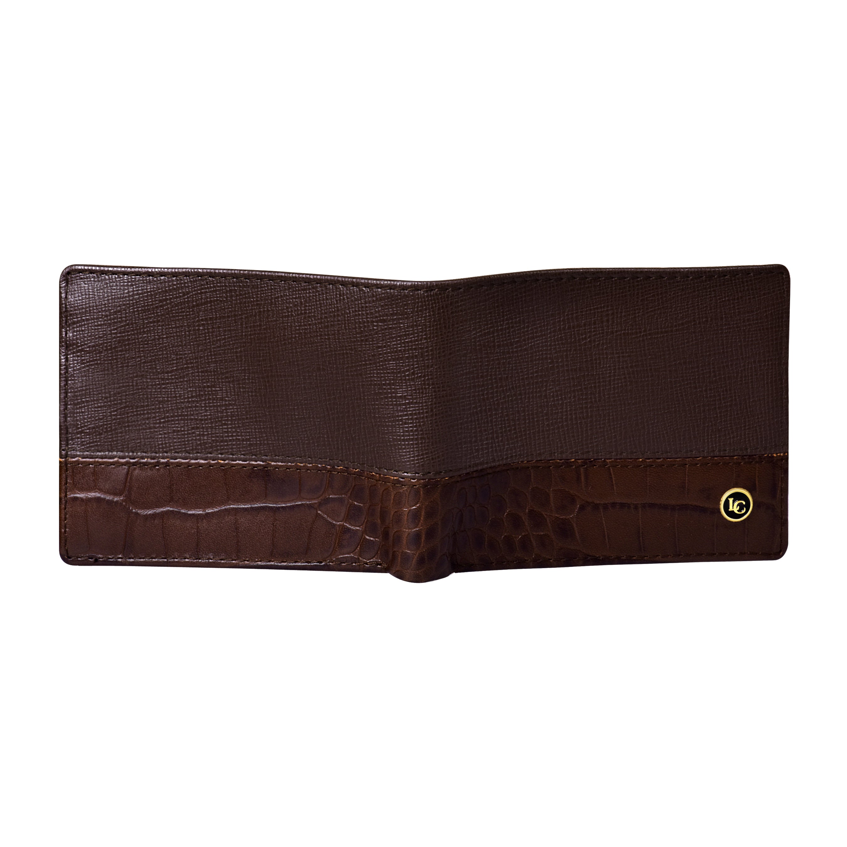 La Cressida Brown Men's Saffiano Leather Bi-fold Wallet