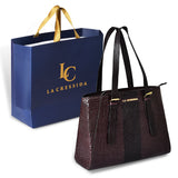 La Cressida Luxurious Croc-Embossed Leather Tote Bag