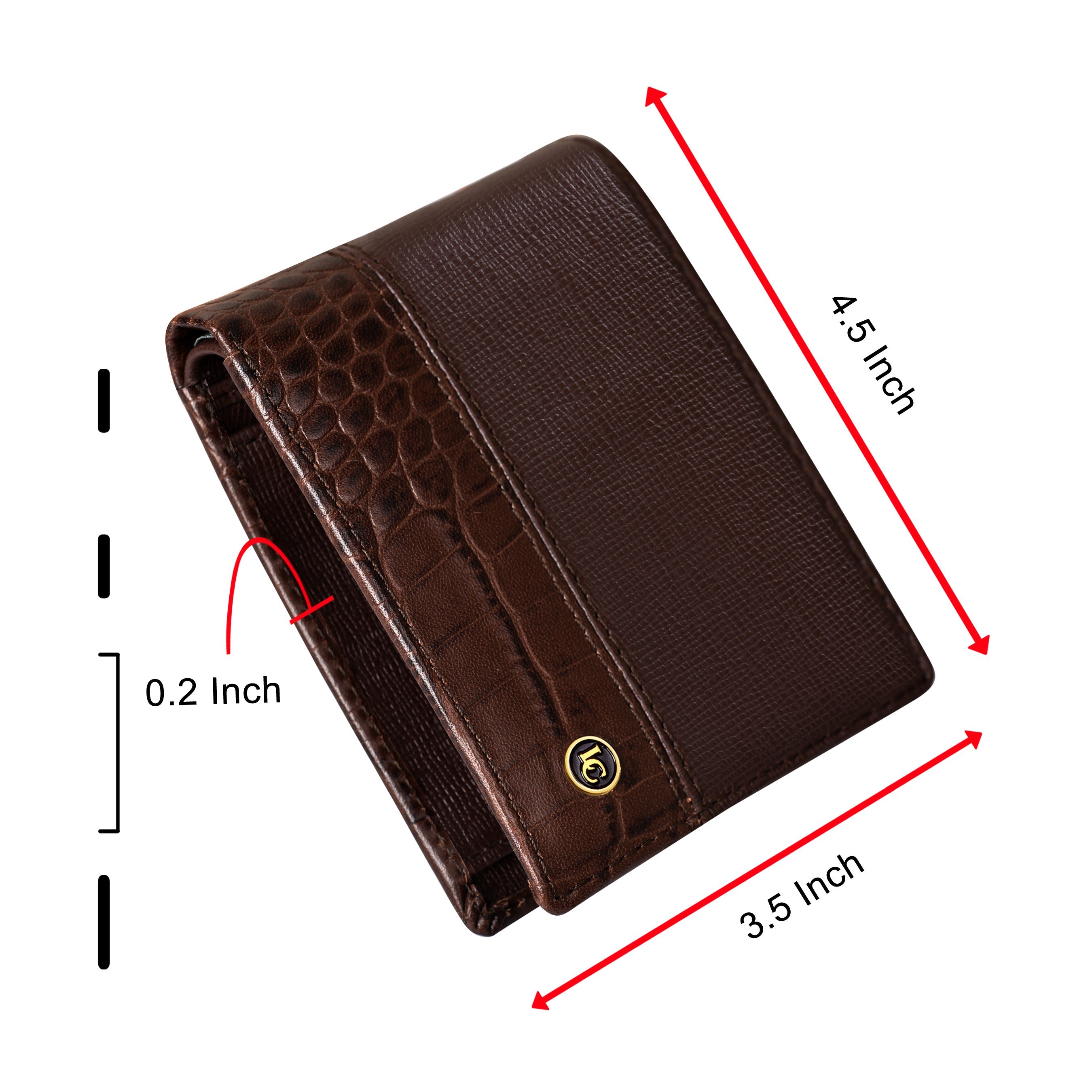 La Cressida Brown Men's Saffiano Leather Bi-fold Wallet