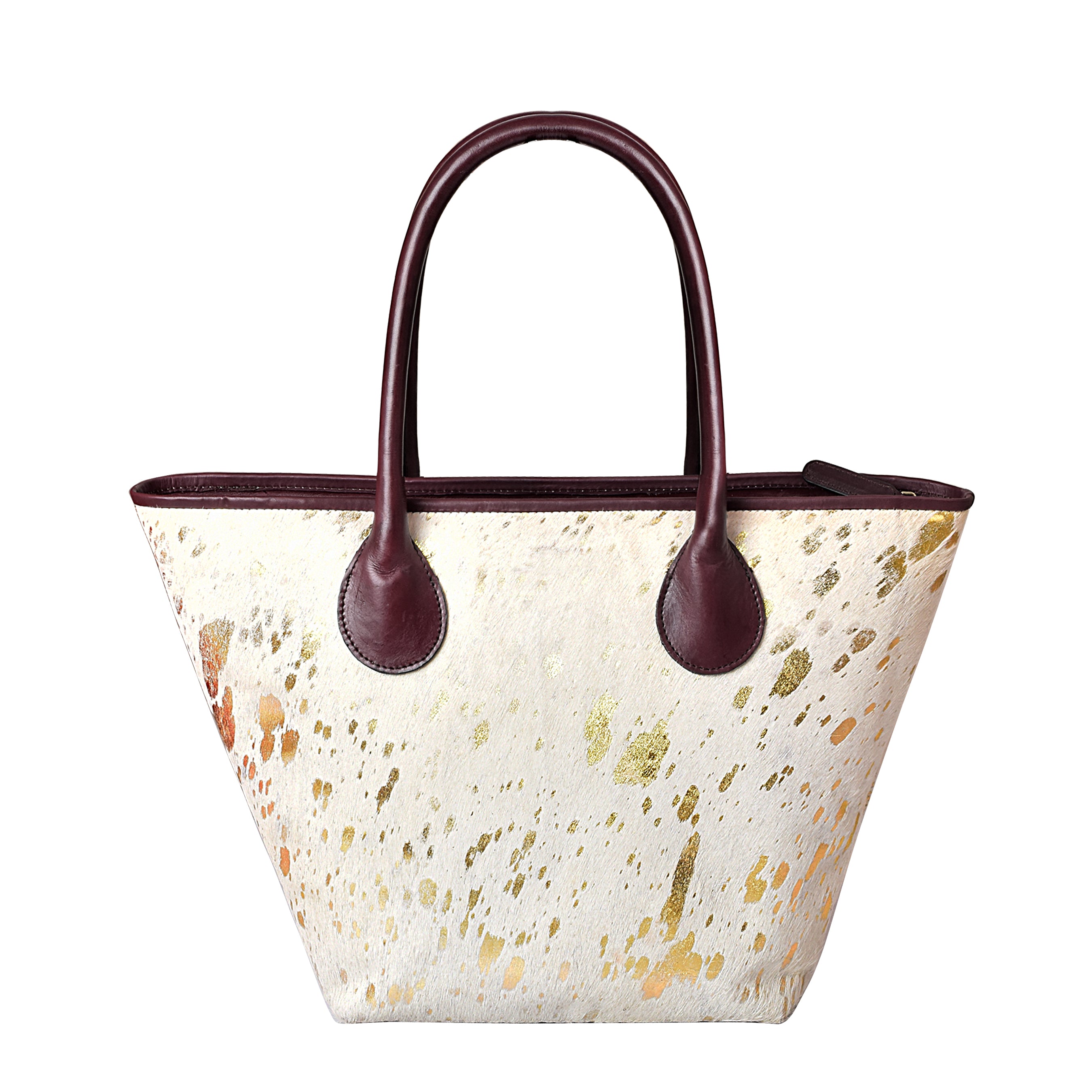 La Cressida Gold Speckled Cowhide Leather Tote Bag