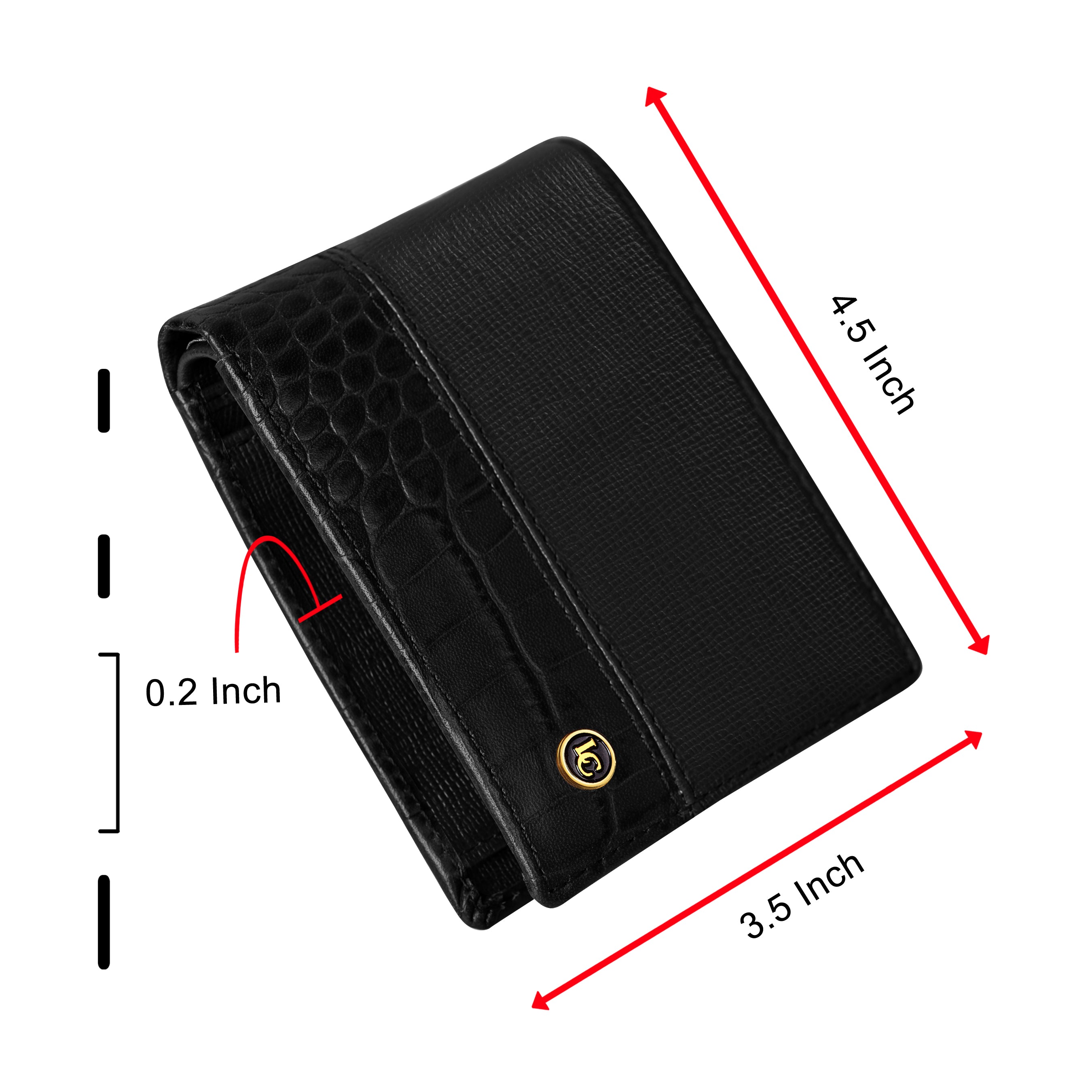 La Cressida Black Men's Saffiano Leather Bi-fold Wallet