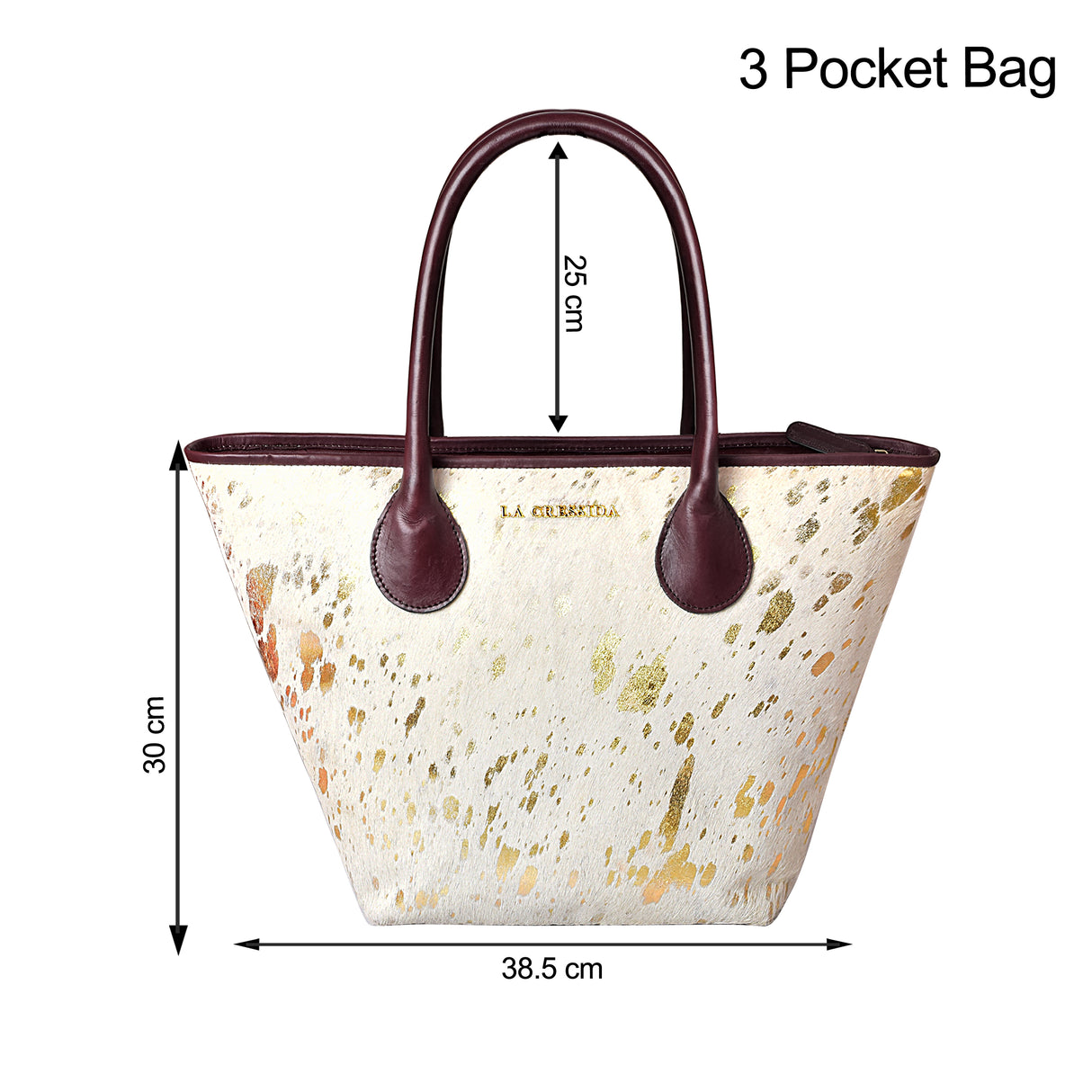 La Cressida Gold Speckled Cowhide Leather Tote Bag