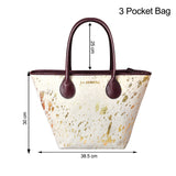 La Cressida Gold Speckled Cowhide Leather Tote Bag