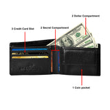 La Cressida Men's Black Woven-Effect Leather Wallet