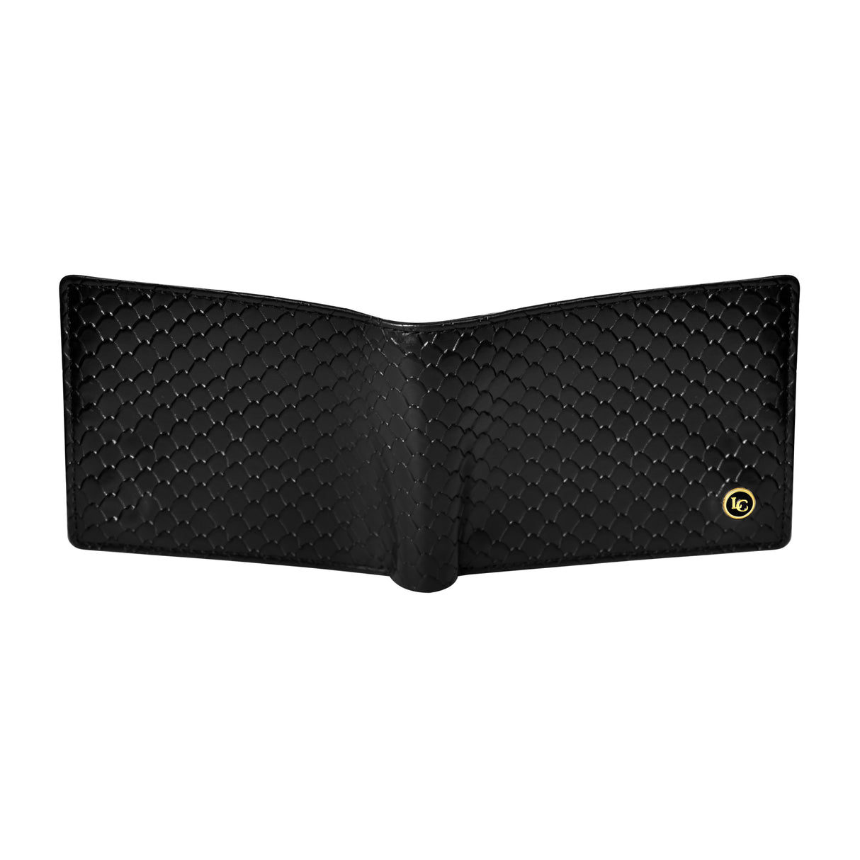 La Cressida Men's Black Woven-Effect Leather Wallet