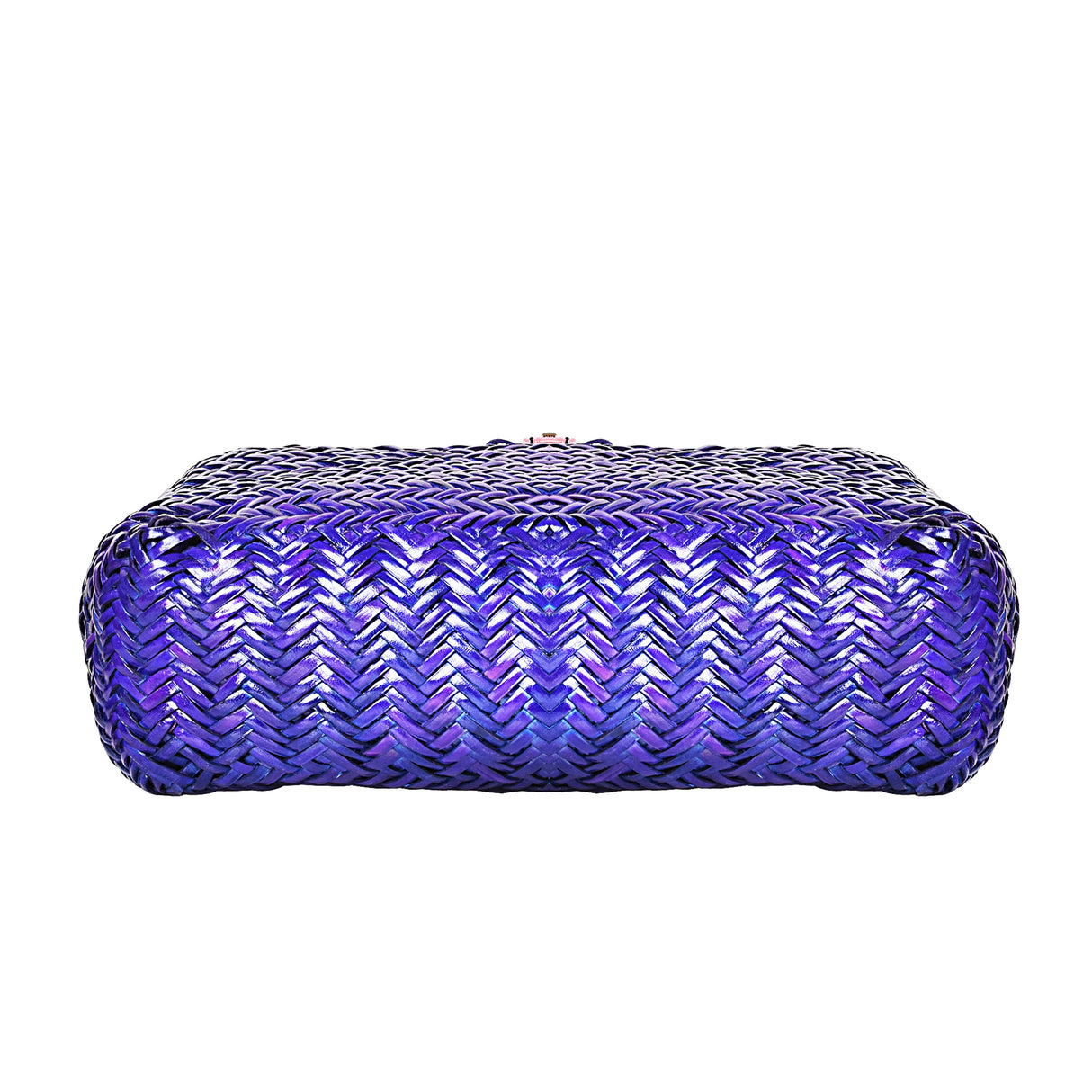 La Cressida Purple Woven Leather Tote Bag